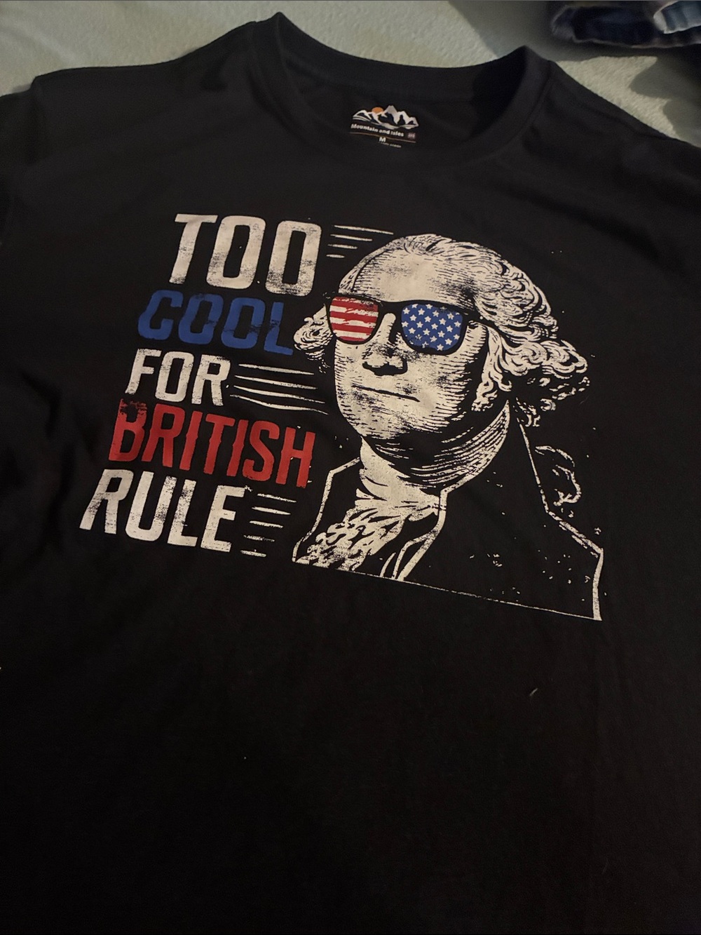 Graphic Black Men's T-Shirt - "Too Cool For British Rule"